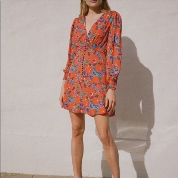 SALONI Eve Dress Mini Tangerine Sweet size 2 - Picture 1 of 10